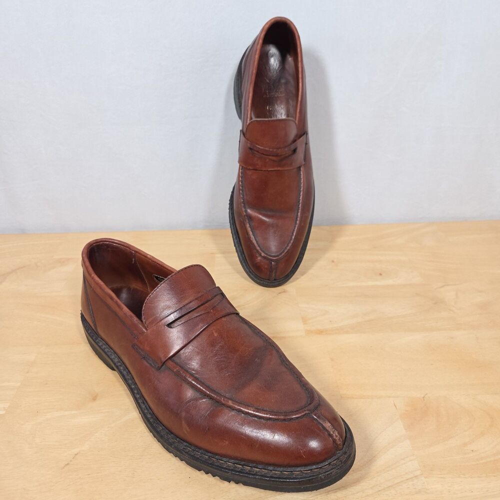 Allen Edmonds Winnetka Men's Sz 11.5 D Brown Oxford Leather Shoes Slip On Solid